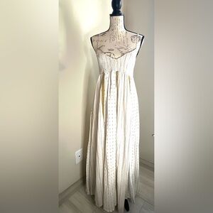 🍁AREA stars 🍁stars Ivory and Metallic Maxi Dress